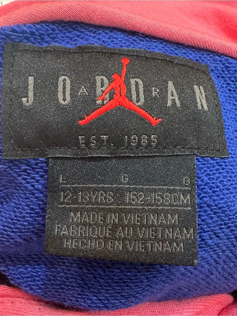 Nike Jordan Jumpman Classics Big Boy's Hoodie Size Large